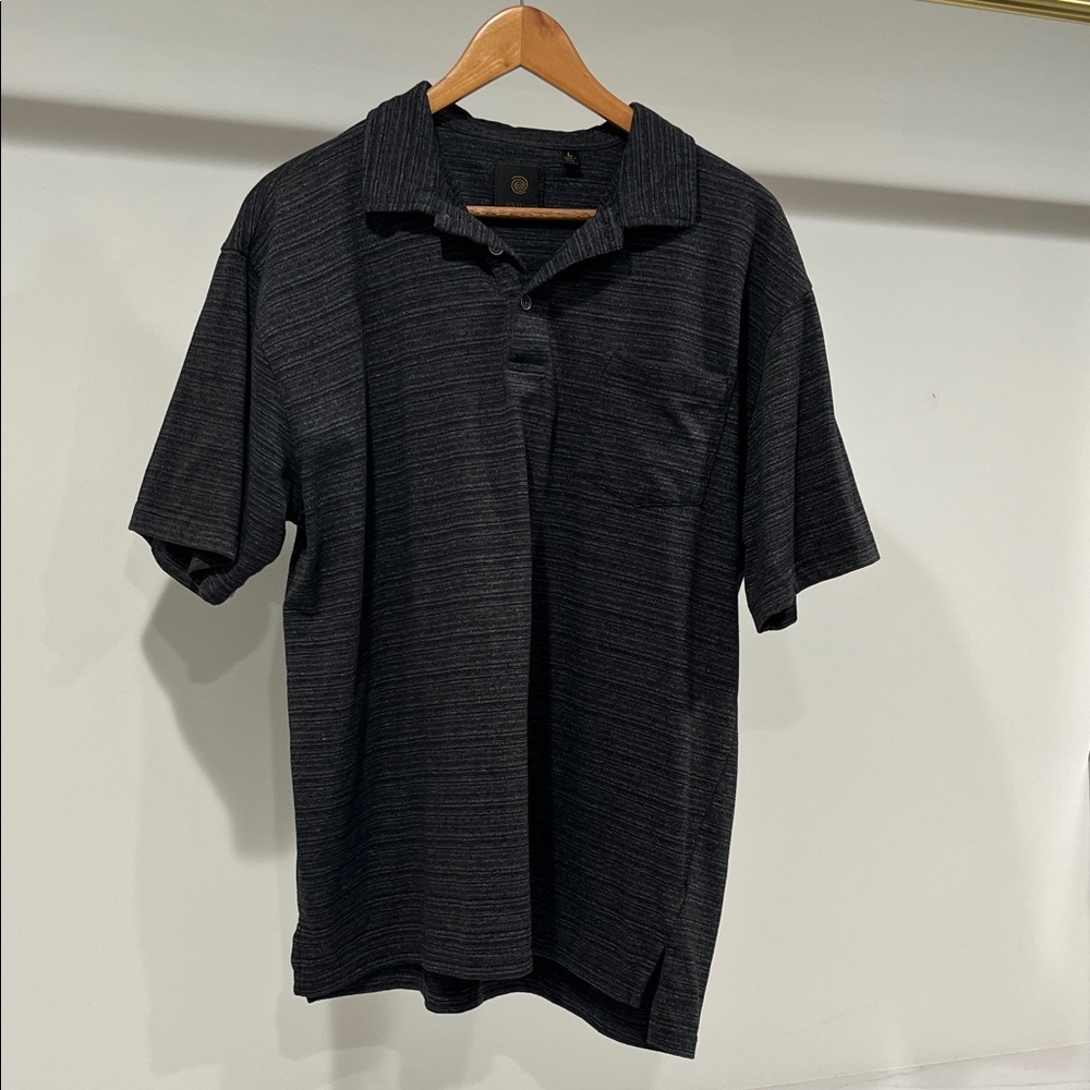 Men's Black and Gray Polo Shirt